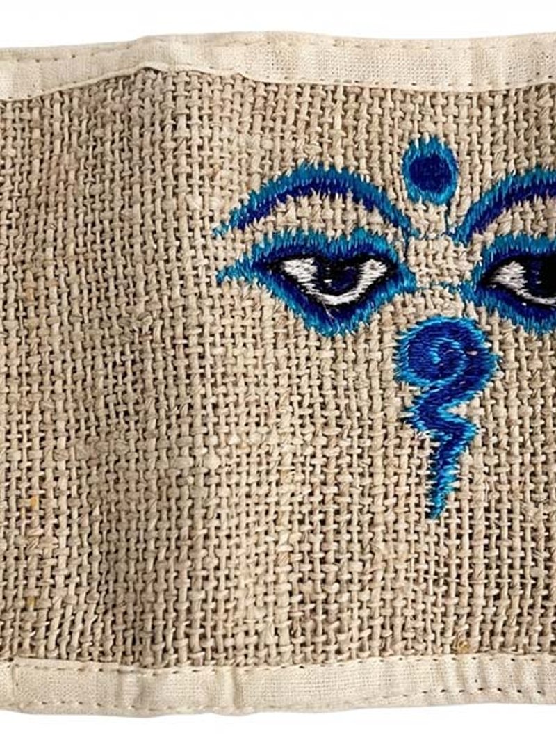 Hemp Trifold Wallet – Embroidered Wisdom Eyes Design